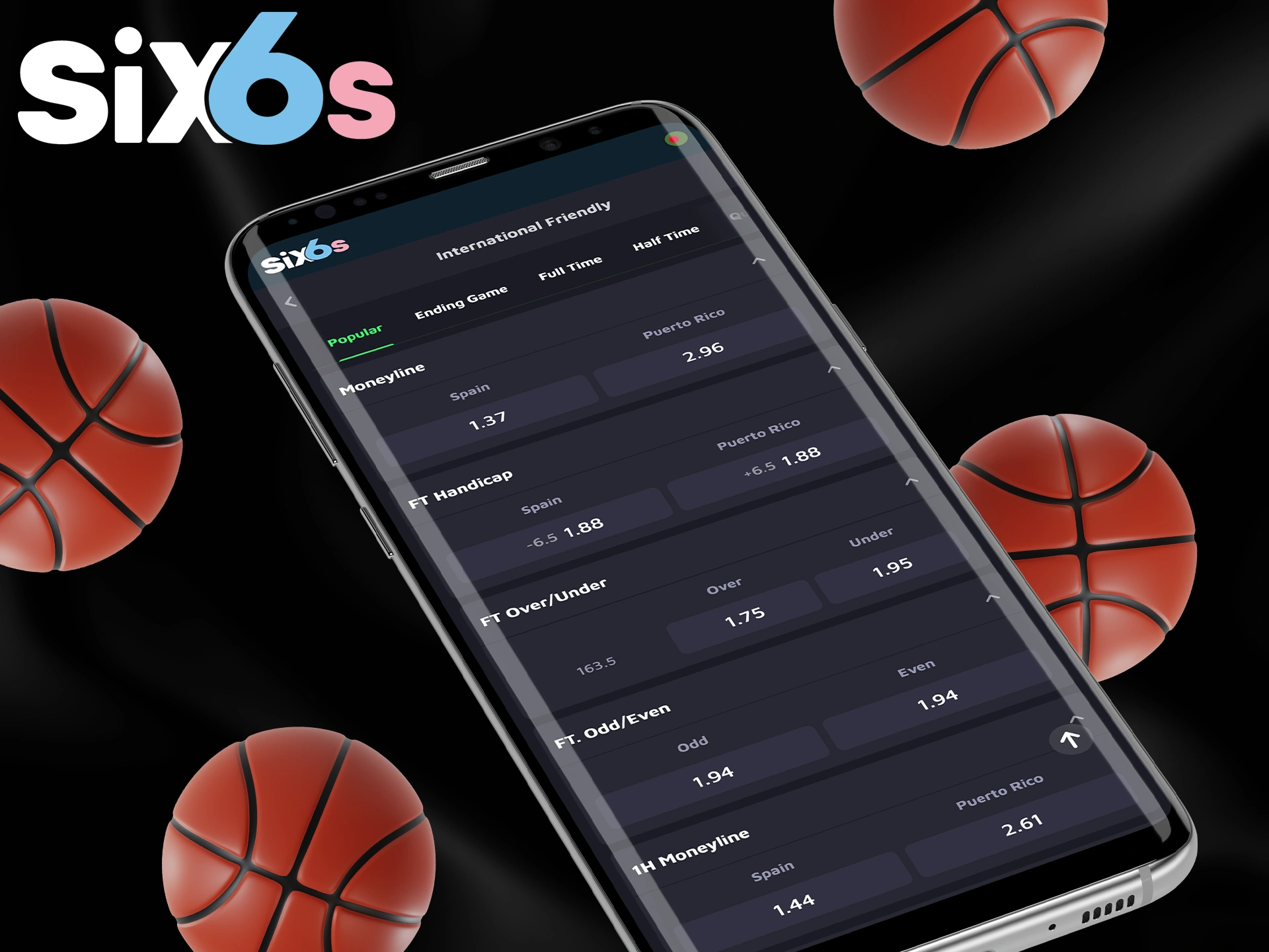 Explore the basketball betting markets at Six6s and start winning.