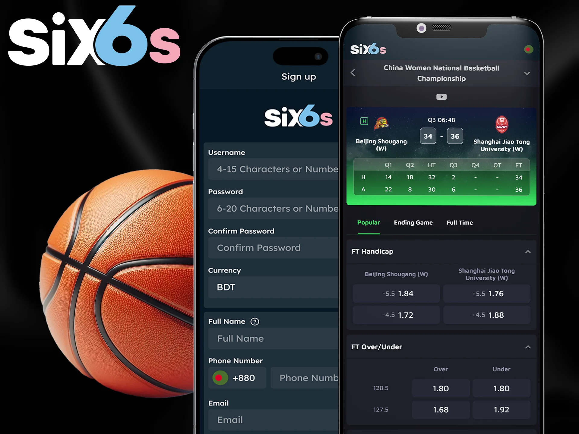 Start betting on basketball at Six6s in a few easy steps.