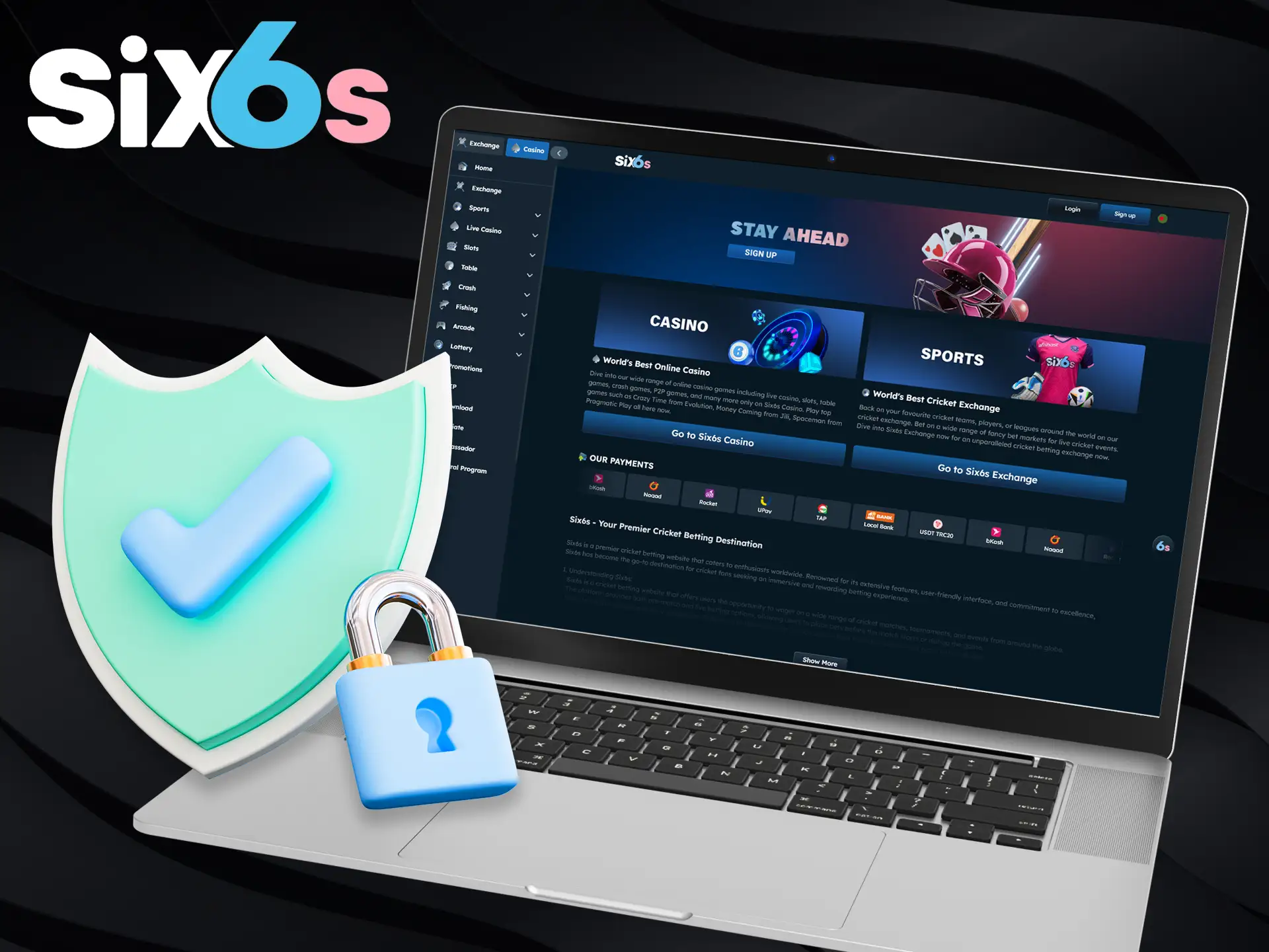 Six6s protects player data with a variety of state-of-the-art data encryption methods.