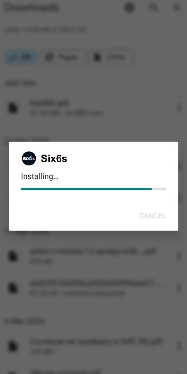 Install the Six6s Casino APK on your Android device.